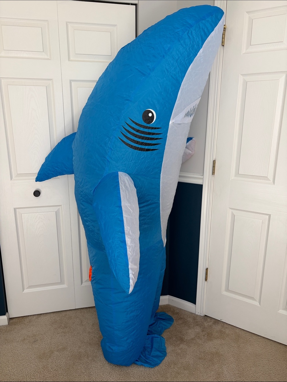 Adult Blue Shark Inflatable Costume - Playful Ocean Outfit
